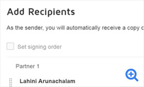 Adding a recipient in DocuSign for Word