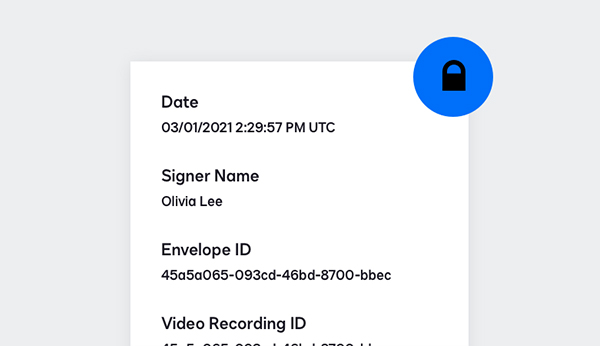 DocuSign Notary’s robust audit trail helps you reduce risk.