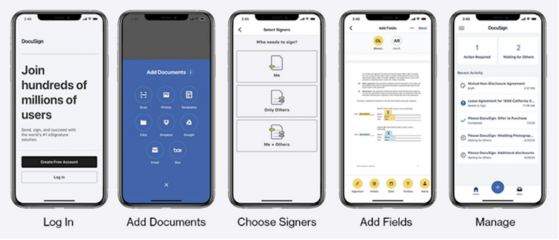 DocuSign eSignature Mobile app features