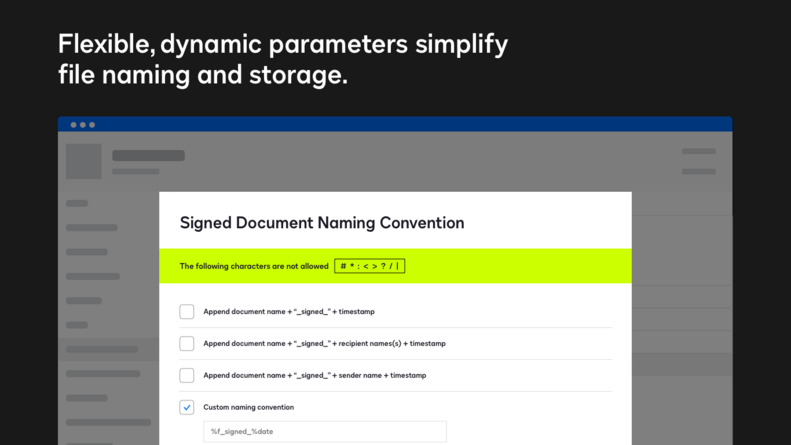 Flexible, dynamic parameters simplify file storage