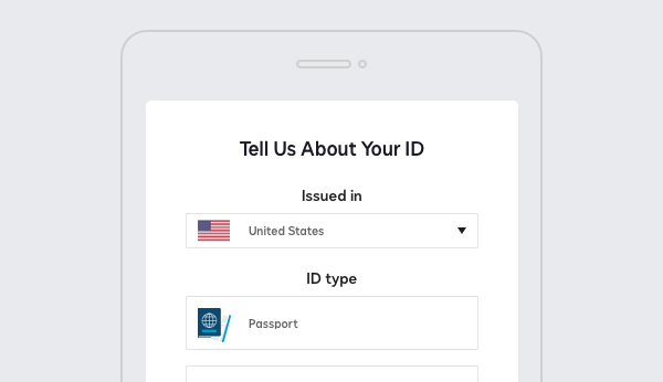 DocuSign Identify screenshot requesting details on the type of ID.