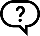 Speech bubble with question mark icon