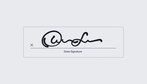 A drawing of an electronic signature.